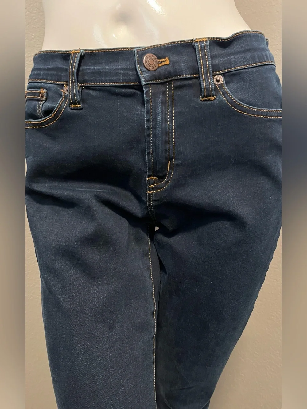 Women’s J. CREW STRETCH Dark Blue Mid- Rise Skinny  Denim Jeans Size 30 - Picture 4 of 14